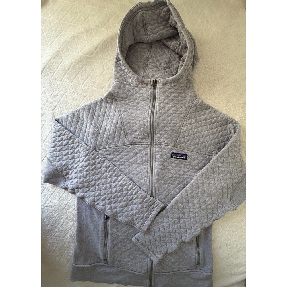 Patagonia Organic Cotton Quilt Full Zip Hoody Women's Small Grey 25316 FA19 S